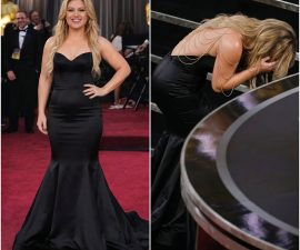 🚨 Red Carpet Moment Sparks Questions: Kelly Clarkson’s Unexpected Stumble Captivates the Internet
