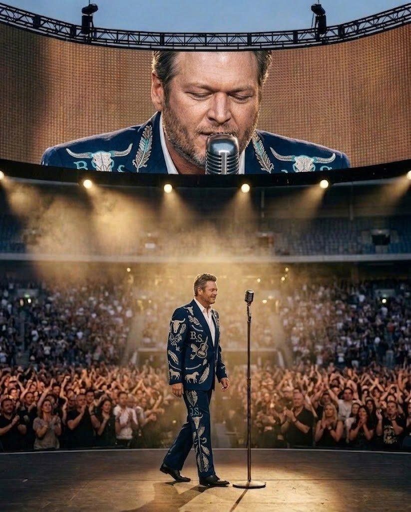 AT 47, BLAKE SHELTON SANG ONE SONG — AND 12,000 PEOPLE REFUSED TO STOP CLAPPING FOR NEARLY 8 MINUTES