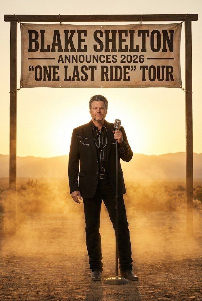 BLAKE SHELTON ANNOUNCES 2026 “ONE LAST RIDE” TOUR — A HEARTFELT FAREWELL FROM COUNTRY’S BELOVED ICON