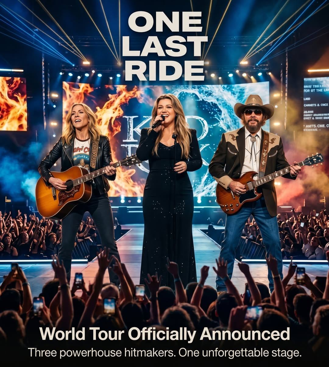 GOOD NEWS: “ONE LAST RIDE” World Tour Officially Announced — Kelly Clarkson, Sheryl Crow, and Hank Williams Jr. Unite for a Once-in-a-Generation Rock and Country Event