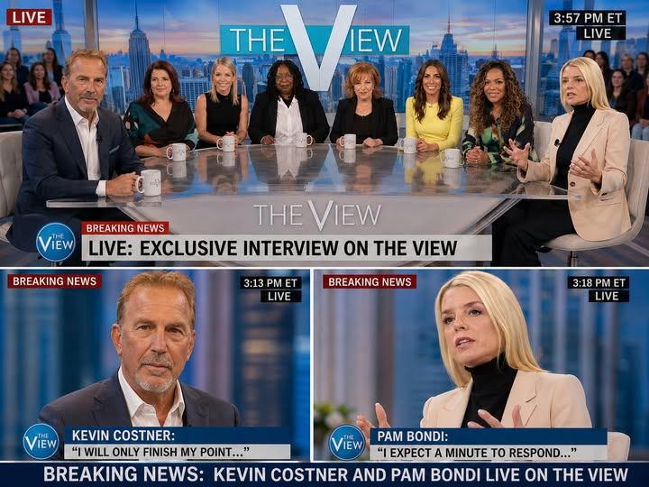 A Viral Studio Showdown: Pam Bondi, Kevin Costner, and the Story That Captivated the Internet