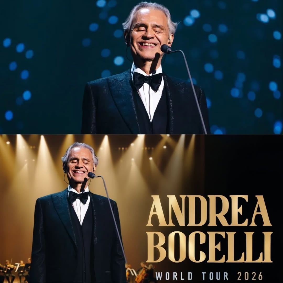 ✨ Andrea Bocelli Announces 2026 World Tour — A Global Journey of Music, Emotion, and Timeless Artistry