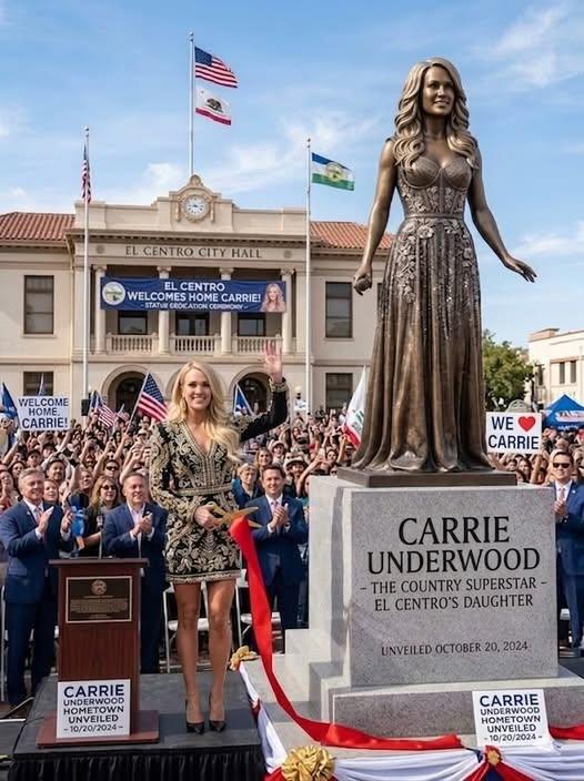 IN TEARS AND OVERWHELMING PRIDE, Carrie Underwood RETURNS TO HER HUMBLE HOMETOWN TO UNVEIL A MAJESTIC STATUE — HONORING HER LEGENDARY JOURNEY AND TIMELESS LEGACY AS A COUNTRY MUSIC ICON
