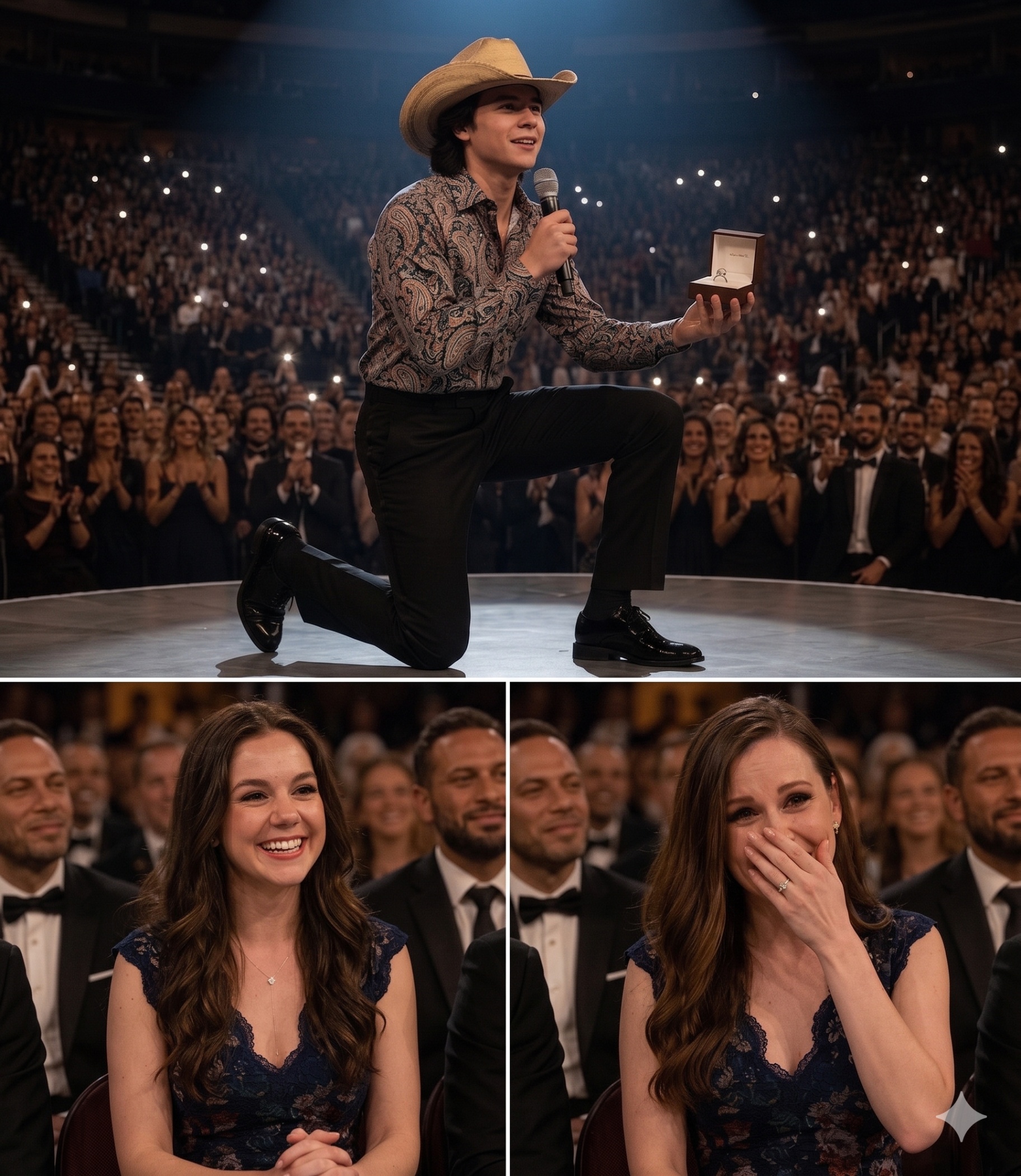 Last night, John Foster — partner and longtime supporter of Brooklyn — stepped into the spotlight to present a very special birthday gift for her. It was not a typical performance, but a moment prepared