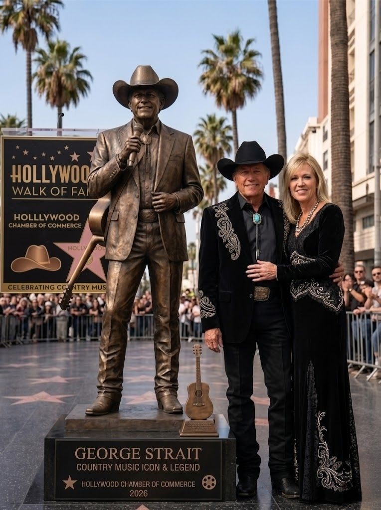 🤠⭐ HISTORY MADE: The First “King of Country” Honored With a Full-Body Bronze Statue on the Hollywood Walk of Fame
