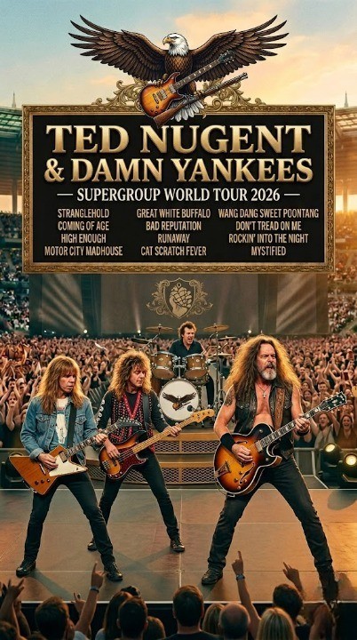 🎸🔥 BREAKING NEWS: Ted Nugent & Damn Yankees Announce Massive 2026 World Tour — “Voices of a Generation”