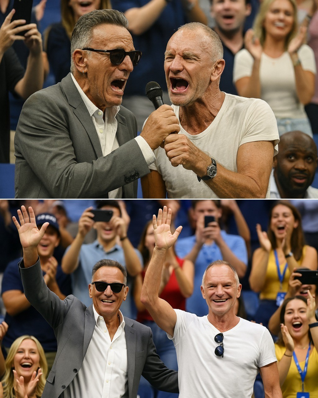 “THE US OPEN STOPPED BREATHING”: BRUCE SPRINGSTEEN AND STING TURN A TENNIS MATCH INTO AN UNFORGETTABLE ROCK & ROLL EXPLOSION