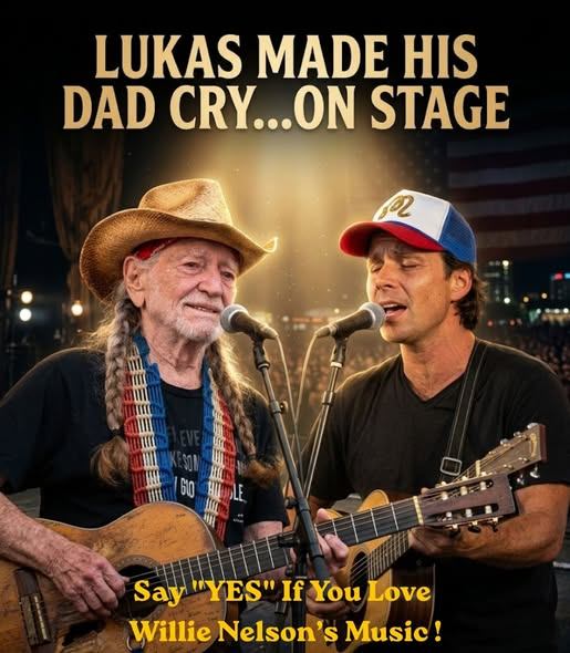 “HE COULDN’T HOLD BACK THE TEARS” — Willie Nelson’s Emotional Breakdown on Stage With Lukas Leaves Fans Speechless