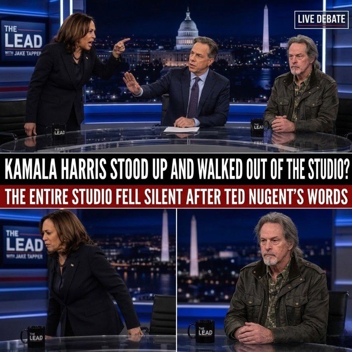 🔥 “THE ENTIRE CNN STUDIO FELL SILENT”: Kamala Harris Walks Out After Tense Live Exchange With Ted Nugent