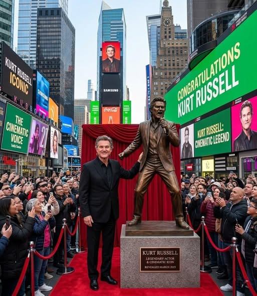 THE FIRST FILM ICON IN HISTORY TO RECEIVE A FULL-BODY BRONZE STATUE ON THE HOLLYWOOD WALK OF FAME — AND HIS NAME IS KURT RUSSELL