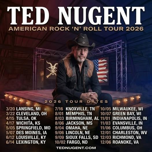 🚨 BREAKING NEWS: Ted Nugent Announces Explosive 2026 Rock Tour — A High-Voltage Return to the Stage