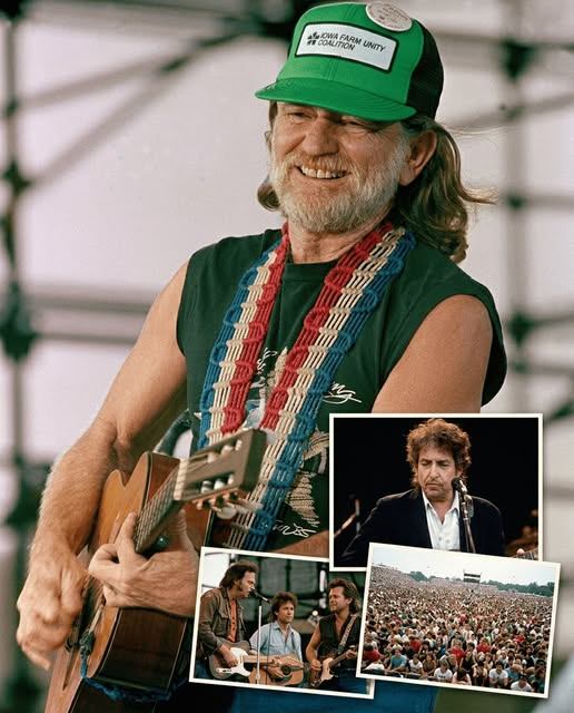 JULY 1985: THE MOMENT Bob Dylan SAID ONE SENTENCE THAT CHANGED Willie Nelson — AND AMERICAN FARMERS — FOREVER